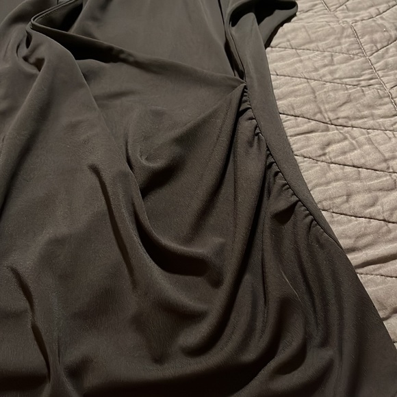 Talbots black long sleeve v neck blouse with a beautiful drape- new with tags! - Picture 4 of 5